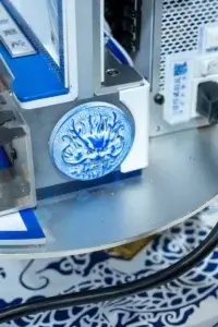 Decorative dragon engraving and Seasonic PSU port details in the Vertex Dragon Mod.