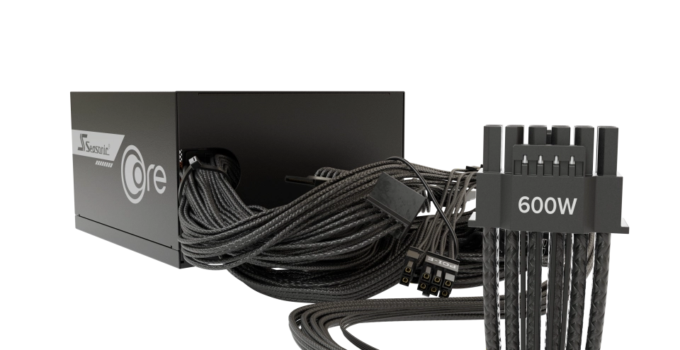 Seasonic CORE Series ATX 3.1 Power Supply with 12V-2×6 PCIe Gen 5 Cable (Dark Background)