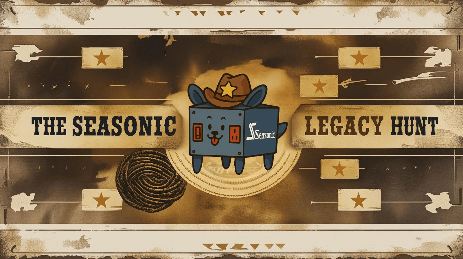 Seasonic Legacy Hunt 2026 campaign banner featuring Watty mascot