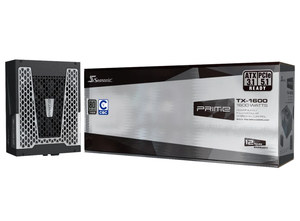 Seasonic PRIME TX-1600 Titanium power supply with retail packaging