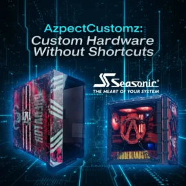 AzpectCustomz custom hardware modding showcase featuring themed PC builds