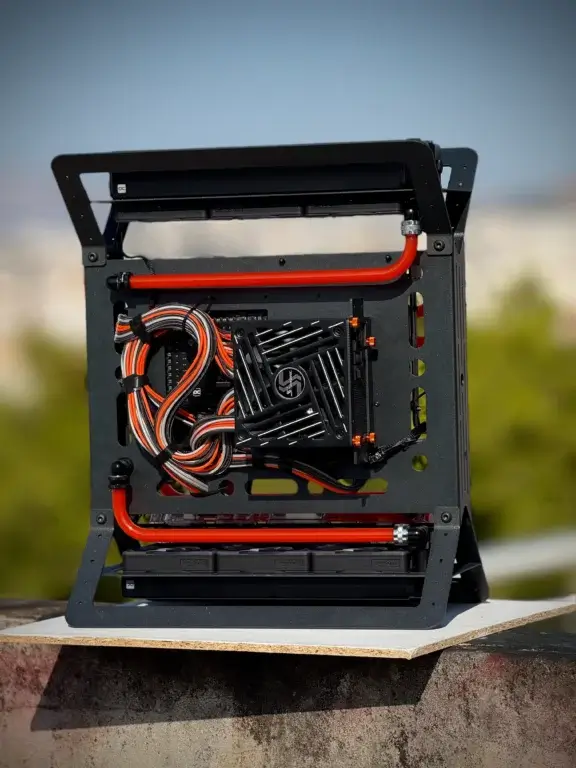 Custom cable management and Seasonic PSU integration in Project Apex by Quantum Rig Designs